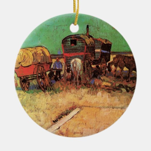 Sinti und Roma mit Caravans von Vincent van Gogh Keramikornament (Vorne)