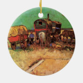 Sinti und Roma mit Caravans von Vincent van Gogh Keramikornament (Hinten)