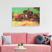 Sinti und Roma mit Caravans von Vincent van Gogh Leinwanddruck (Insitu (Wohnzimmer))