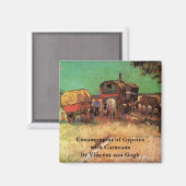 Sinti und Roma mit Caravans von Vincent van Gogh Magnet (Vorderseite/Rückseite)