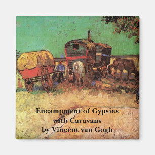 Sinti und Roma mit Caravans von Vincent van Gogh Magnet