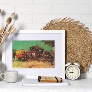 Sinti und Roma mit Caravans von Vincent van Gogh Poster