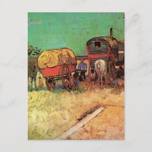 Sinti und Roma mit Caravans von Vincent van Gogh Postkarte (Vorderseite)