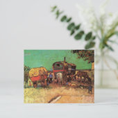 Sinti und Roma mit Caravans von Vincent van Gogh Postkarte (Stehend Vorderseite)