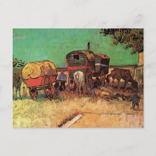 Sinti und Roma mit Caravans von Vincent van Gogh Postkarte (Vorderseite)