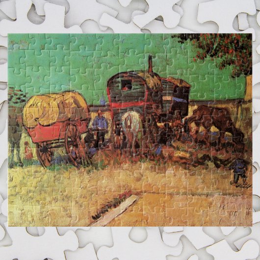 Sinti und Roma mit Caravans von Vincent van Gogh Puzzle