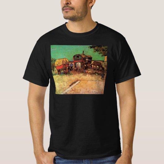 Sinti und Roma mit Caravans von Vincent van Gogh T-Shirt (Vorderseite)