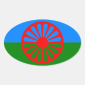 Sinti und Roma Ovaler Aufkleber (Vorderseite)
