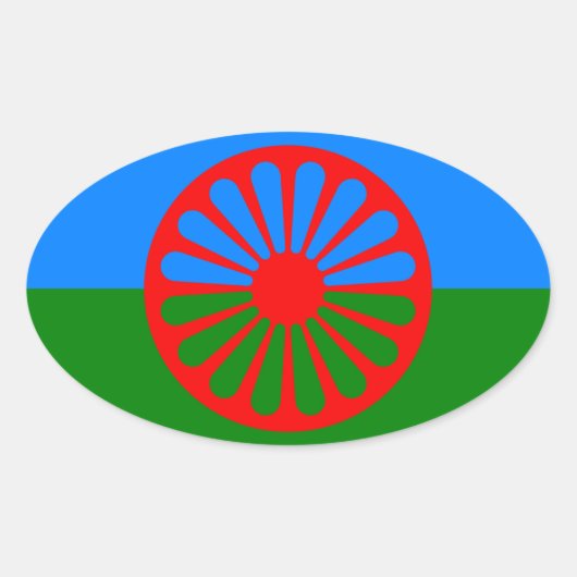 Sinti und Roma Ovaler Aufkleber (Vorderseite)