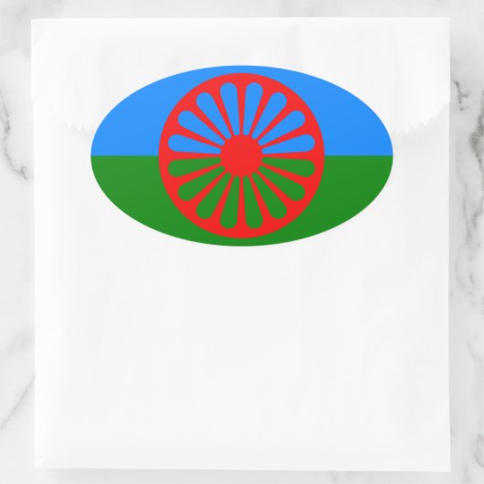Sinti und Roma Ovaler Aufkleber (Tasche)