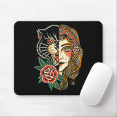 Sinti und Roma Panther American Traditional Tattoo Mousepad (Mit Mouse)