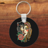 Sinti und Roma Panther American Traditional Tattoo Schlüsselanhänger (Vorderseite)