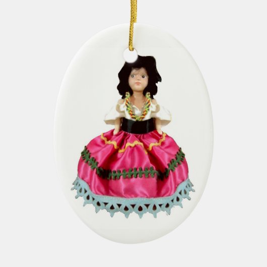 Sinti und Roma-Puppe Keramik Ornament (Vorne)