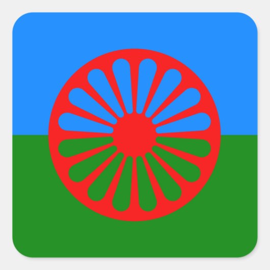 Sinti und Roma Quadratischer Aufkleber (Vorderseite)