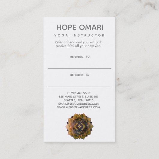 Sinti und Roma Soul Mandala Empfehlungskarte (Rückseite)