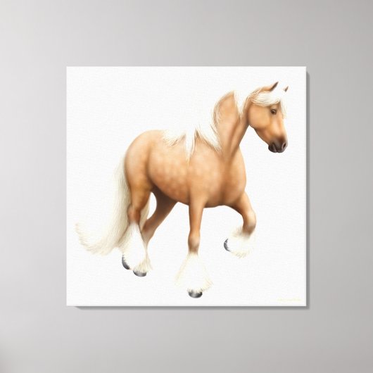 Sinti und Roma Vanner Cob Entwurf Reitpferde Canva Leinwanddruck (Vorderseite)