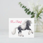 Sinti und Roma Vanner Cob Pferd Einladung (Stehend Vorderseite)