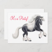 Sinti und Roma Vanner Cob Pferd Einladung (Vorne/Hinten)