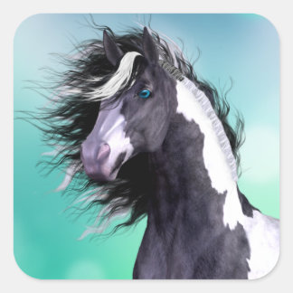 Sinti und Roma Vanner Horse Große Aufkleber am Pla