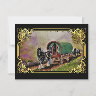 Sinti und Roma Vanner Horse Irish Caravan Wagon Ta Postkarte