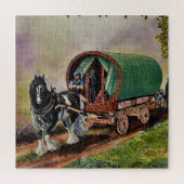 Sinti und Roma Vanner Horse Irish Caravan Wagon Ta Puzzle (Vertikal)