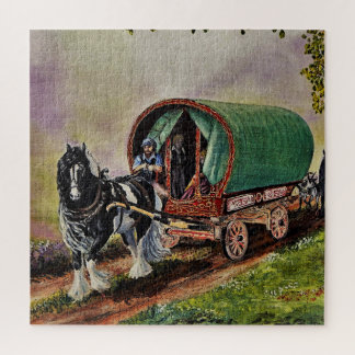 Sinti und Roma Vanner Horse Irish Caravan Wagon Ta Puzzle