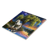 Sinti und Roma Vanner Horse - Willow tree N Vollmo Fliese (Seite)