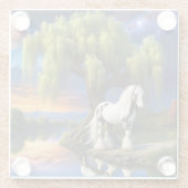 Sinti und Roma Vanner Horse - Willow tree N Vollmo Glasuntersetzer (Rückseite)