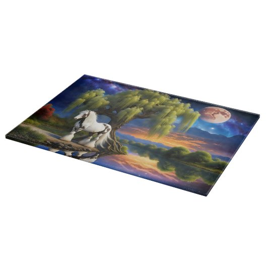 Sinti und Roma Vanner Horse - Willow tree N Vollmo Schneidebrett (Ecke)