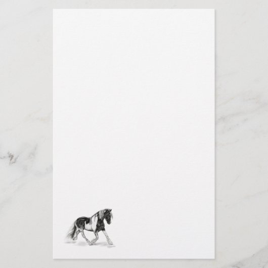 Sinti und Roma Vanner Paint Horse Trotting White S Briefpapier (Vorderseite)