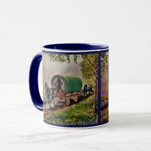 Sinti und Roma Vanner Pferd Irish Caravan Wagen bl Tasse