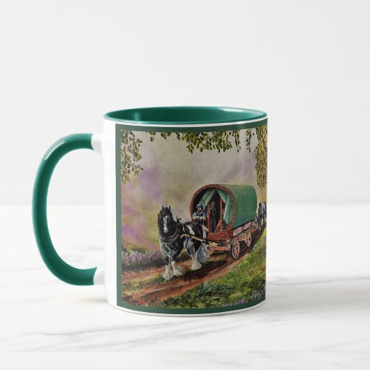 Sinti und Roma Vanner Pferd Irish Caravan Wagen gr Tasse (Links)