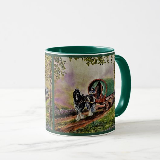 Sinti und Roma Vanner Pferd Irish Caravan Wagen gr Tasse (VorderseiteRechts)