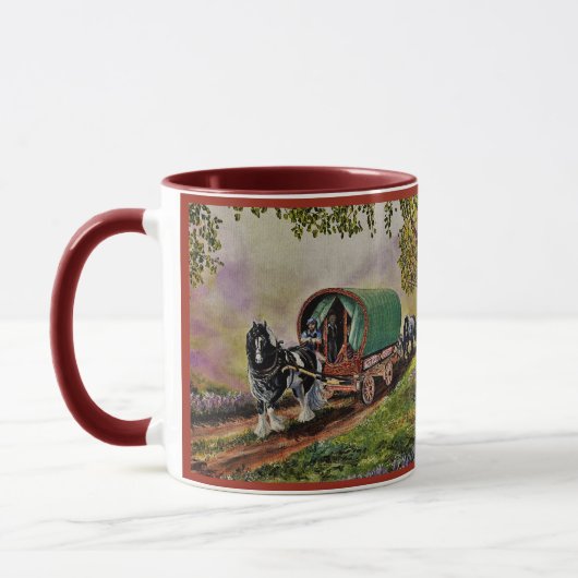Sinti und Roma Vanner Pferd Irish Caravan Wagen ro Tasse (Links)