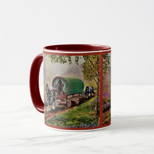 Sinti und Roma Vanner Pferd Irish Caravan Wagen ro Tasse (Vorderseite Links)