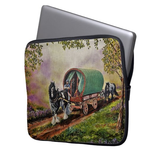 Sinti und Roma Vanner Pferd Laptopschutzhülle (Vorderseite Links)