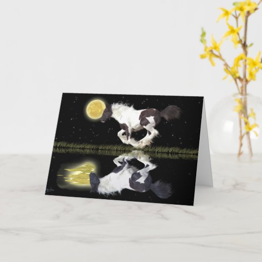 Sinti und Roma Vanner Pferd- u. Gedicht Gruß-Karte Karte (Gelbe Blume)