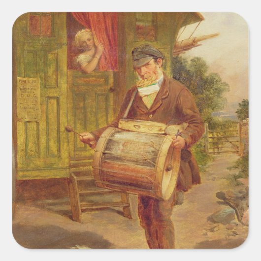 Sinti und Roma-Wohnwagen Quadratischer Aufkleber (Vorderseite)