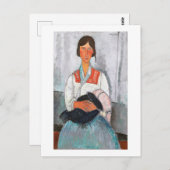 Sinti und Roma Woman mit Baby, Modigliani Postkarte (Vorne/Hinten)