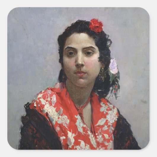 Sinti und Roma Woman Quadratischer Aufkleber (Vorderseite)