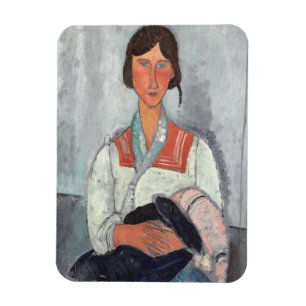 Sinti und Roma Woman with Baby, 1919 (Öl auf Lein Magnet