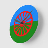 Sinti und Romaflaggenuhr Runde Wanduhr (Winkel)