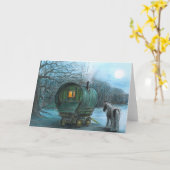 Sinti und Romalastwagen und -pferd durch Karte (Gelbe Blume)