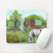 Sinti und Romalastwagen und -pferde Mousepad (Mit Mouse)