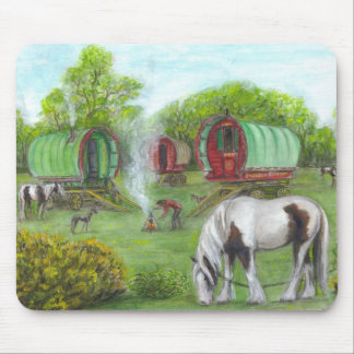 Sinti und Romalastwagen und -pferde Mousepad