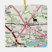 Sinton TX Road Map Keramikornament (Vorderseite)