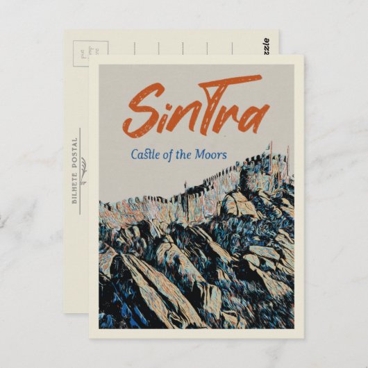 Sintra Moors Burg - Portugal Postkarte (Vorne/Hinten)