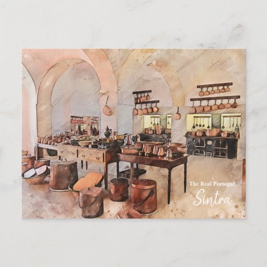 Sintra Palace Kupfer Küche Postkarte (Vorderseite)