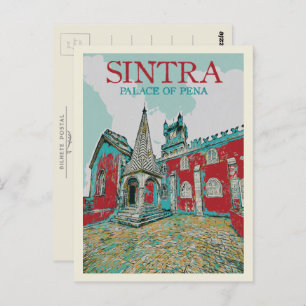 Sintra Palace of Pena Illustration, Portugal Postkarte