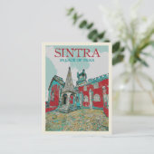 Sintra Palace of Pena Illustration, Portugal Postkarte (Stehend Vorderseite)